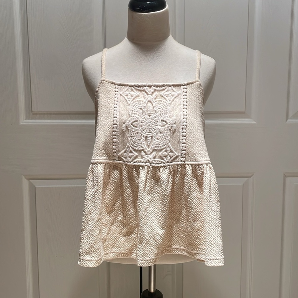 Anthropologie Reath & Wren Peplum Crop Cami w/Embroidered Detail - Size small
